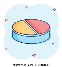 Vector cartoon pill icon in comic style. Tablet concept illustration pictogram. Capsule medical business splash effect concept.