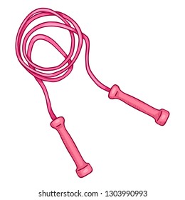 Vector Cartoon Pink Jumping Rope