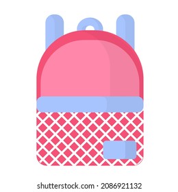 Vektorgrafik rosa Schultasche oder Rucksack. Zurück zur Schule.