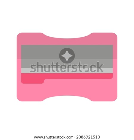 Vector cartoon pink sharpener for pencils. Back to school.
