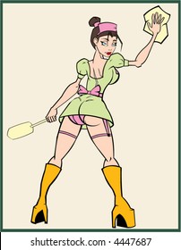 Vector cartoon pinup