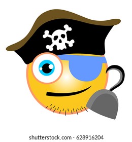vector cartoon of pirate emoji