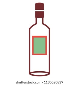 Vector Cartoon Pisco Bottle Icon Isolated On White Background