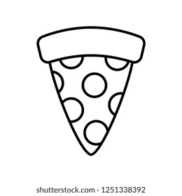 Vector Cartoon Pizza Icon Isolated On White Background