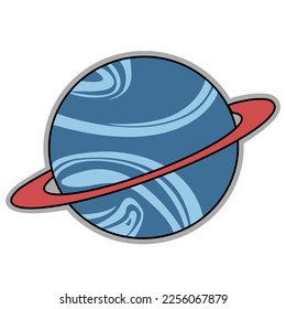 Vector of cartoon planets sticker. Fantasy planets. Y2k style fluid art shapes planet. Modern abstract art