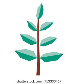 Vector Cartoon Plant Isolated On White Background