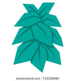 Vector Cartoon Plant Isolated On White Background