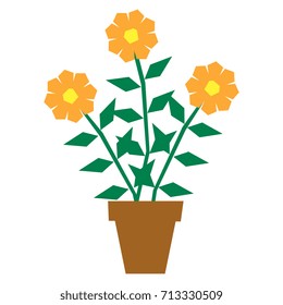 Vector Cartoon Plant Isolated On White Background