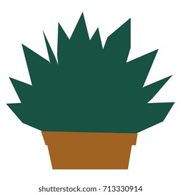Vector Cartoon Plant Isolated On White Background