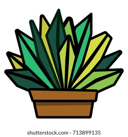 Vector Cartoon Plant Isolated On White Background