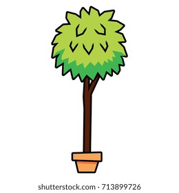Vector Cartoon Plant Isolated On White Background