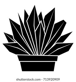 Vector Cartoon Plant Isolated On White Background