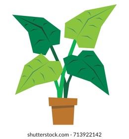 Vector Cartoon Plant Isolated On White Background