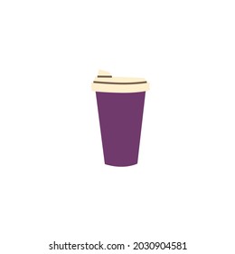 Vector cartoon plastic cup isolated on empty background-street,fast food restaurant and cafe tableware concept,web site banner ad design