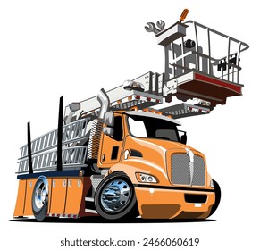 Vector Cartoon Platform Lift Truck. Available EPS-10 separated by groups and layers with transparency effects for one-click recolor