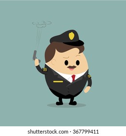 Vector Cartoon Police Officer Shooting Stock Vector (Royalty Free ...