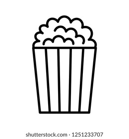 Vector Cartoon Popcorn Icon Isolated On White Background