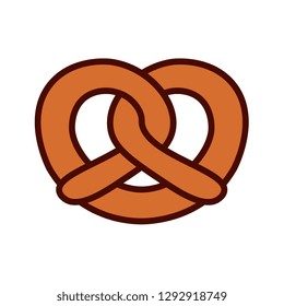Vector Cartoon Pretzel Emoji Icon Isolated