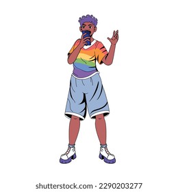 Vector Cartoon Pride Character isolated illustration