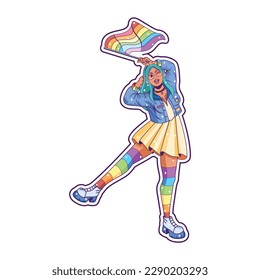 Vector Cartoon Pride Character isolated illustration