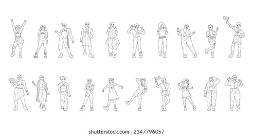 vector cartoon pride character set illustration isolated