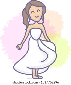 Vector Cartoon Princess Image with Girl