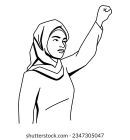 Vector Cartoon Protester Person Character Isolated Illustration