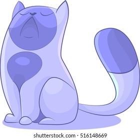 Vector cartoon proud cat