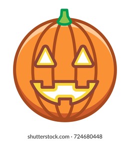 Vector Cartoon Pumpkin Emoji Isolated On White Background