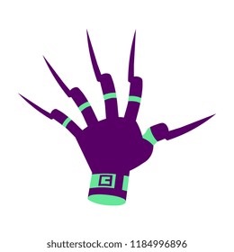 Vector Cartoon Purple And Green Claw Icon Isolated