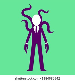 Vector Cartoon Purple And Green Monster Icon Isolated