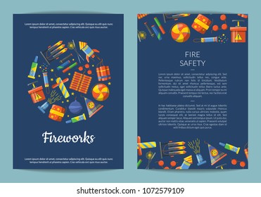 Vector cartoon pyrotechnics card