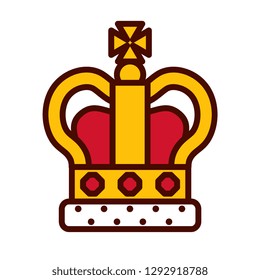 Vector Cartoon Queen Crown Icon Isolated
