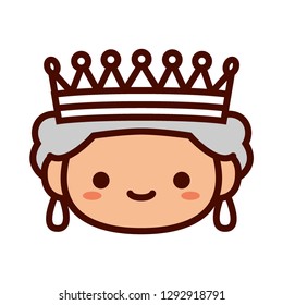 Vector Cartoon Queen Emoji