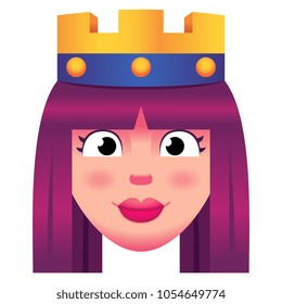 Vector Cartoon Queen Isolated On White Background