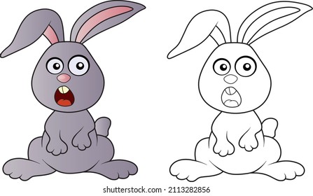Vector cartoon rabbit, Cute rabbit drawing