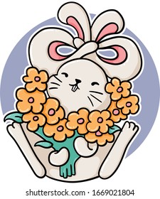 ilustración encantadora del conejo vectorial