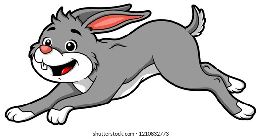 Vector Cartoon Rabbit Running