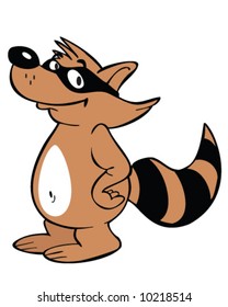 vector of cartoon raccoon