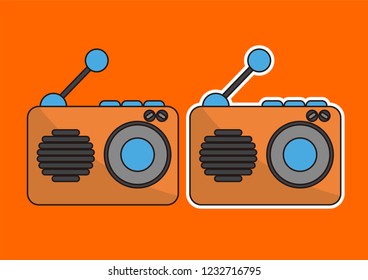 vector cartoon radio