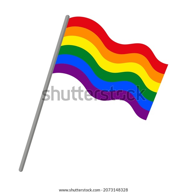 Vector Cartoon Rainbow Flag Taking Part Stock Vector (Royalty Free ...