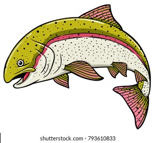 Vector Cartoon Rainbow Salmon Stock Vector (Royalty Free) 793610833 ...