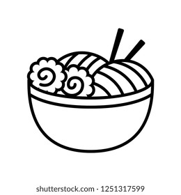 Vector Cartoon Ramen Icon Isolated On White Background