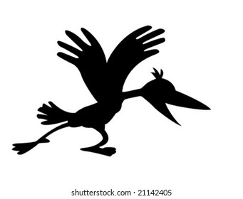 vector cartoon ravens on white background