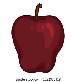 Vector Cartoon Red Apple