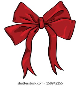 vector cartoon red bow