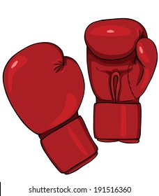 Vector Cartoon Red Boxing Gloves