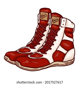 Vector Cartoon Red Boxing Shoes Illustration