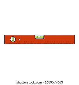 Vektorillustration Cartoon Red Building Level. Messwerkzeug.