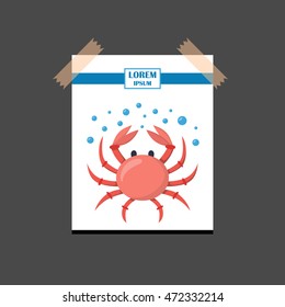 Vector cartoon red crab background